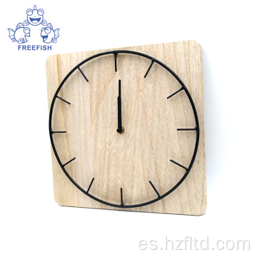Placa de alambre de reloj de pared de madera